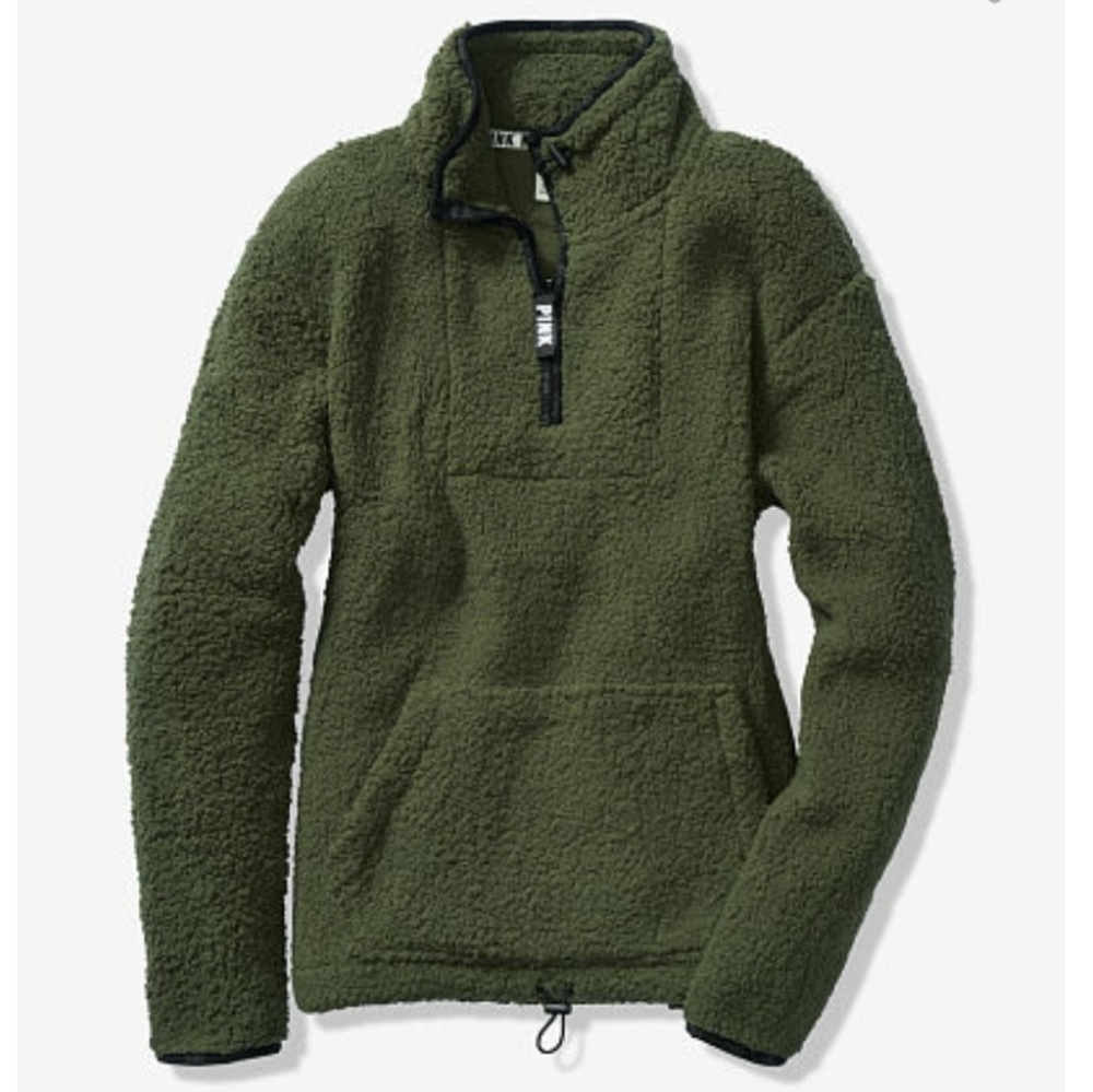 PINK Victoria's Secret Sherpa Quarter-Zip Pullover